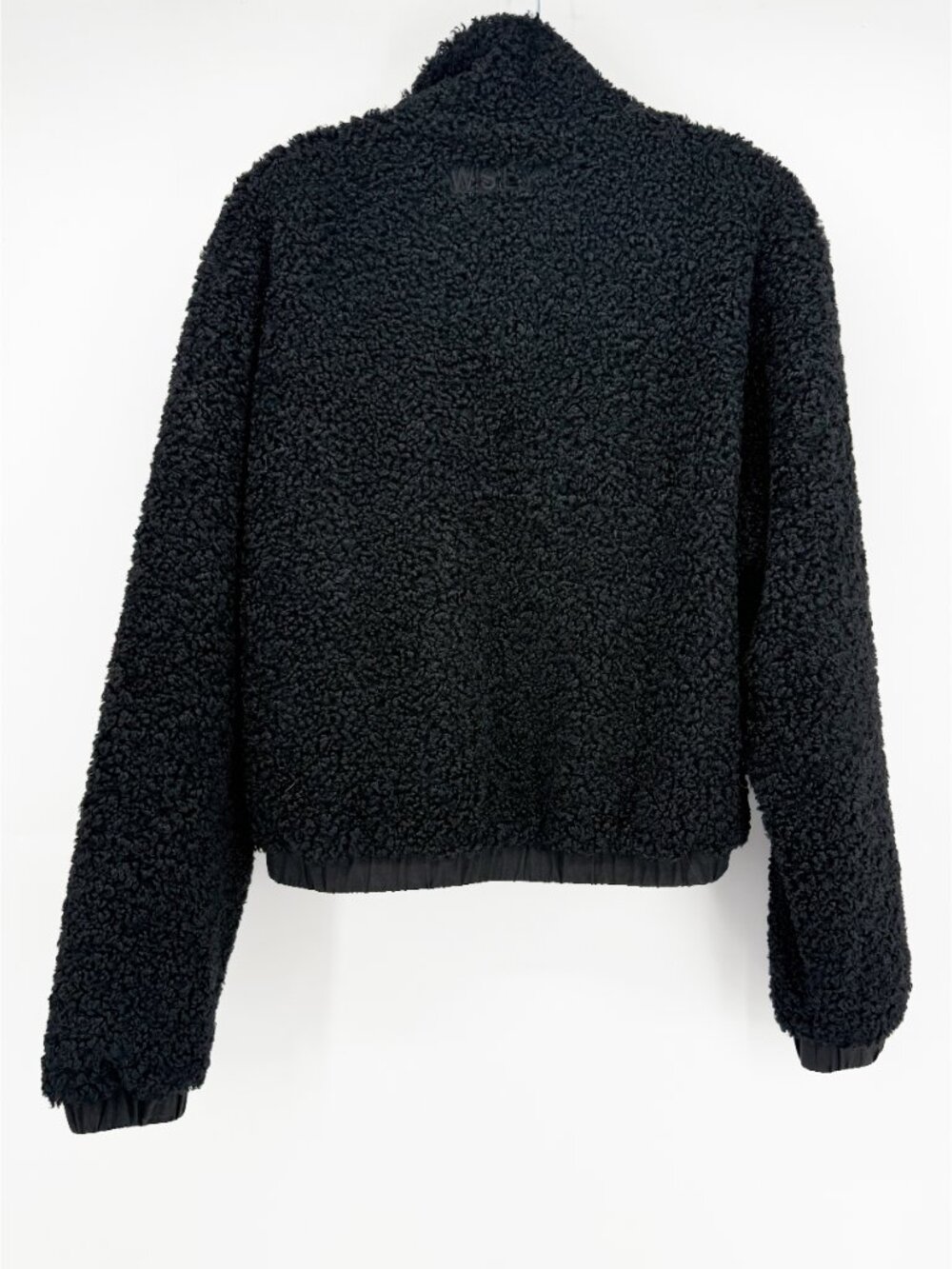 WESLEY Black Cropped Sherpa Jacket Size S - Picture 3 of 9